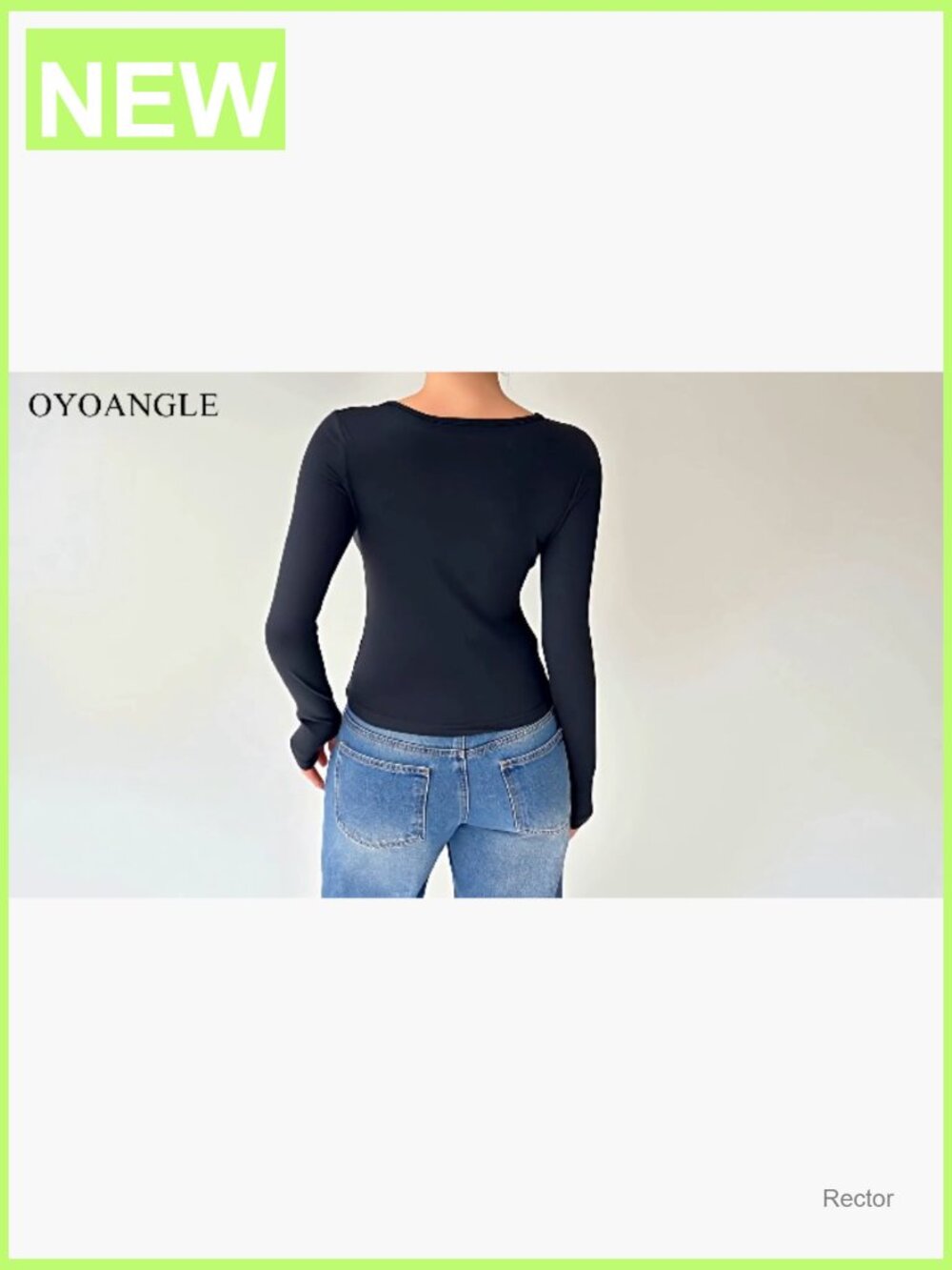 Long Sleeve Knot Front V Neck Split Hem Tunic Crop Top - Picture 4 of 4